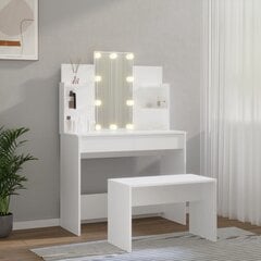 vidaXL Meikkipöytäsarja LED-valoilla valkoinen tekninen puu hinta ja tiedot | Peilipöydät | hobbyhall.fi