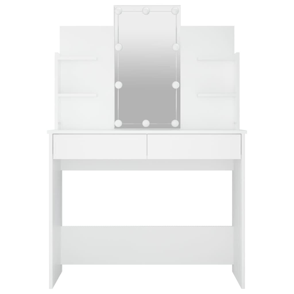 VidaXL Peilipöytä LED-valoilla valkoinen 96x40x142 cm hinta ja tiedot | Peilipöydät | hobbyhall.fi