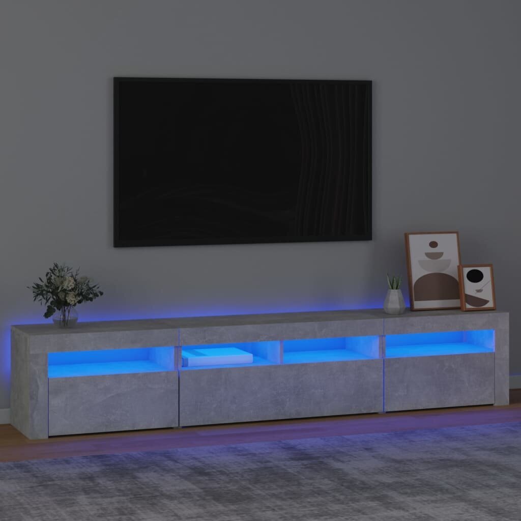 vidaXL TV-taso LED-valoilla betoninharmaa 210x35x40 cm hinta ja tiedot | TV-tasot | hobbyhall.fi