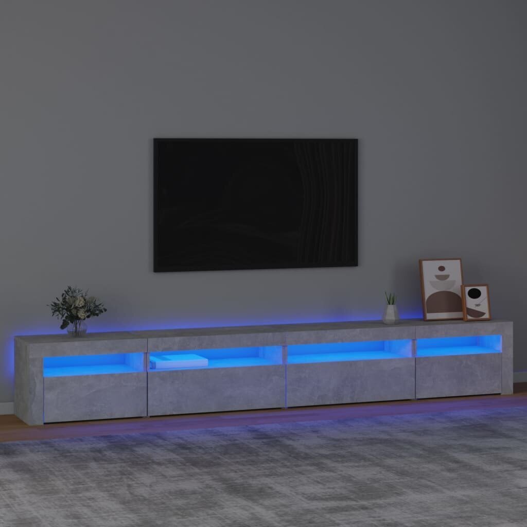 vidaXL TV-taso LED-valoilla betoninharmaa 270x35x40 cm hinta ja tiedot | TV-tasot | hobbyhall.fi