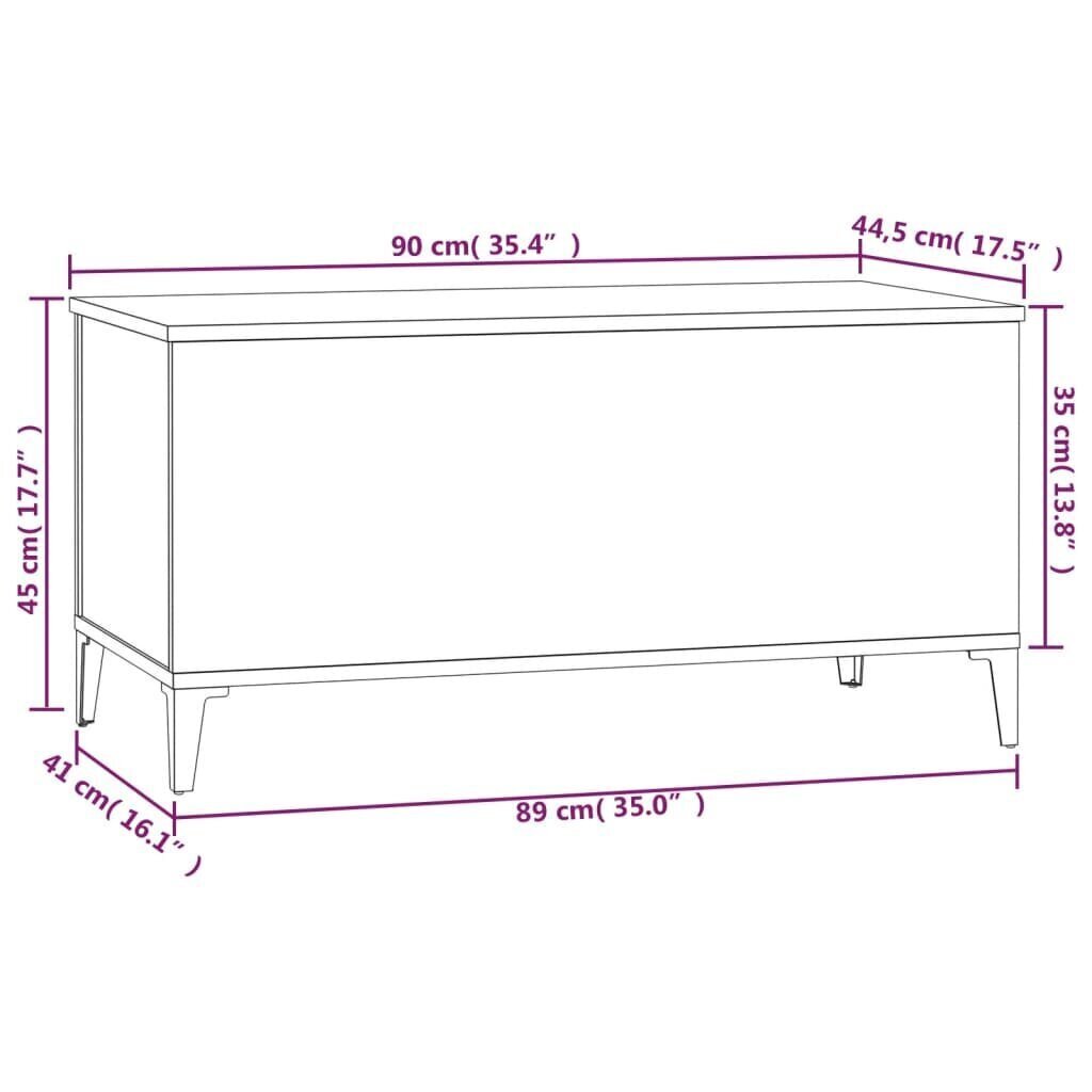 vidaXL Sohvapöytä ruskea tammi 90x44,5x45 cm tekninen puu hinta ja tiedot | Sohvapöydät | hobbyhall.fi