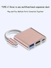 Type-C-HDMI/Type-C/USB 3.0 -sovitin, Electronics LV-372, 1 kpl hinta ja tiedot | Adapterit | hobbyhall.fi