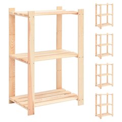 vidaXL 3-kerroksiset varastohyllyt 5 kpl 60x38x90 cm täysi mänty 150kg hinta ja tiedot | Varastohyllyt | hobbyhall.fi