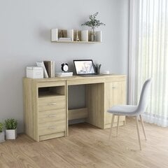vidaXL Työpöytä Sonoma-tammi 140x50x76 cm lastulevy hinta ja tiedot | Tietokonepöydät ja työpöydät | hobbyhall.fi
