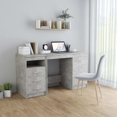 vidaXL Työpöytä betoninharmaa 140x50x76 cm lastulevy hinta ja tiedot | Tietokonepöydät ja työpöydät | hobbyhall.fi