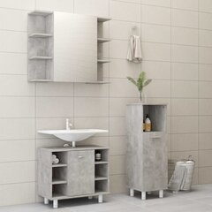 vidaXL 3-osainen kylpyhuonekalustesarja betoninharmaa lastulevy hinta ja tiedot | Kylpyhuonekalusteet | hobbyhall.fi