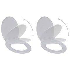 vidaXL WC-istuimet soft-close kansilla 2 kpl muovi valkoinen hinta ja tiedot | WC-istuimen lisätarvikkeet | hobbyhall.fi