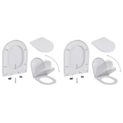 vidaXL WC-istuimet soft-close kansilla 2 kpl muovi valkoinen hinta ja tiedot | Ei ole määritelty Saniteettitarvikkeet | hobbyhall.fi