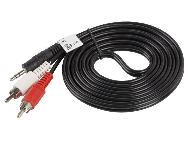 Lanberg, MiniJack 3.5mm - 2 x RCA, 2 m hinta ja tiedot | Kaapelit ja adapterit | hobbyhall.fi