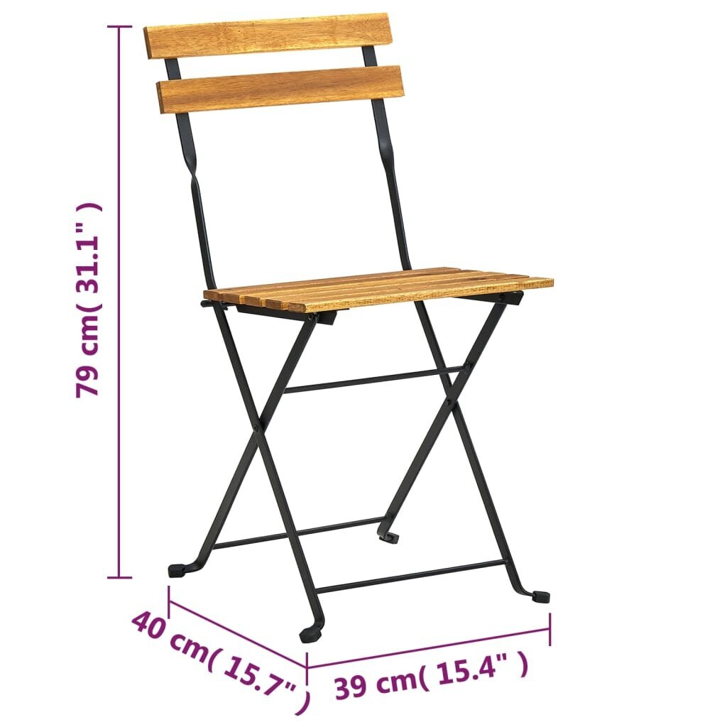 vidaXL 7-osainen kokoontaitettava ulkoruokailuryhmä täysi akaasiapuu hinta ja tiedot | Puutarhakalusteet | hobbyhall.fi