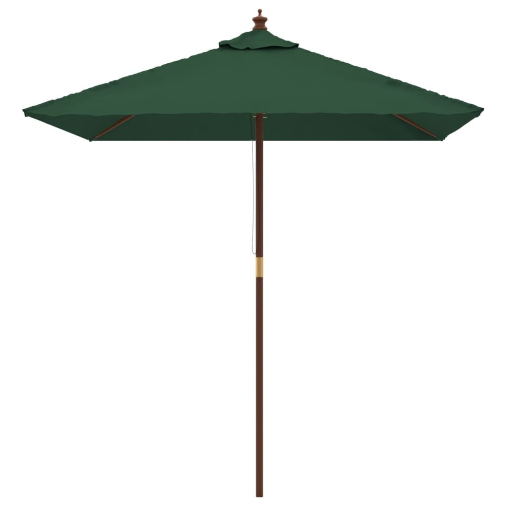 vidaXL Puutarhan aurinkovarjo puutolppa vihreä 198x198x231 cm hinta ja tiedot | Aurinkovarjot ja markiisit | hobbyhall.fi