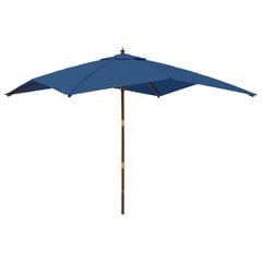 vidaXL Puutarhan aurinkovarjo puutolppa taivaansininen 300x300x273 cm hinta ja tiedot | Aurinkovarjot ja markiisit | hobbyhall.fi