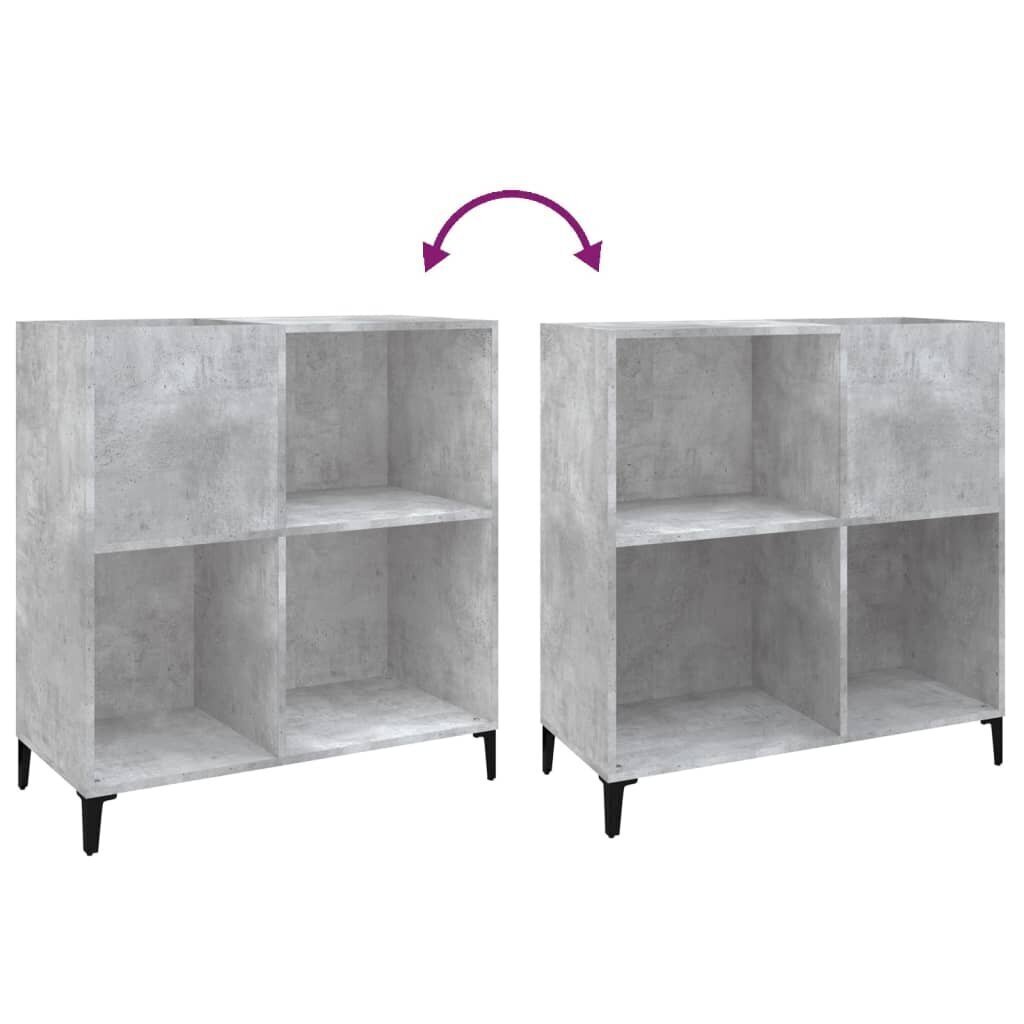 vidaXL LP-levyjen säilytyskaappi betoninharmaa 84,5x38x89 cm puu hinta ja tiedot | Kaapit | hobbyhall.fi