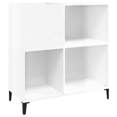 vidaXL LP-levyjen säilytyskaappi korkeakiilto valk. 84,5x38x89 cm puu hinta ja tiedot | Kaapit | hobbyhall.fi