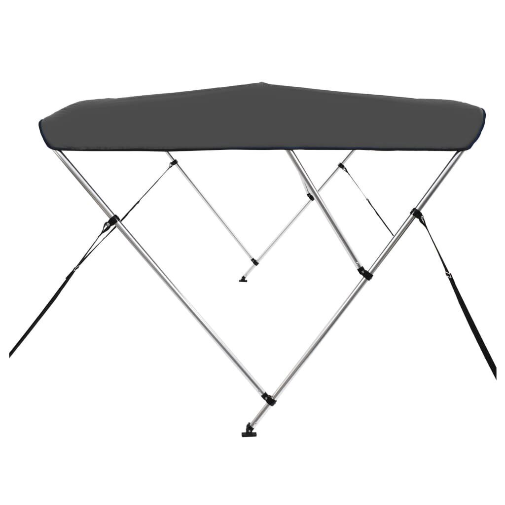 vidaXL 3-kaarinen bimini-kate antrasiitti 183x196x137 cm hinta ja tiedot | Lisävarusteet veneisiin ja kajakkeihin | hobbyhall.fi