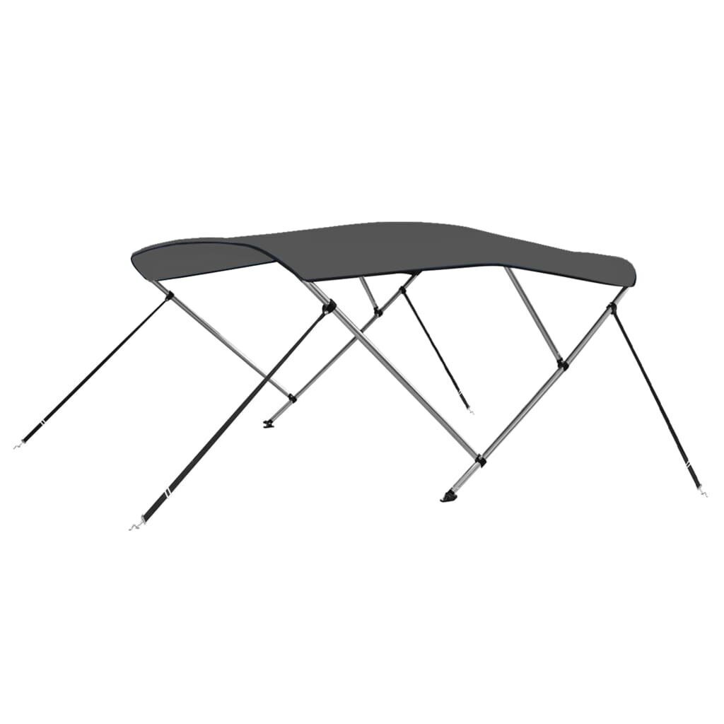 vidaXL 3-kaarinen bimini-kate antrasiitti 183x196x137 cm hinta ja tiedot | Lisävarusteet veneisiin ja kajakkeihin | hobbyhall.fi