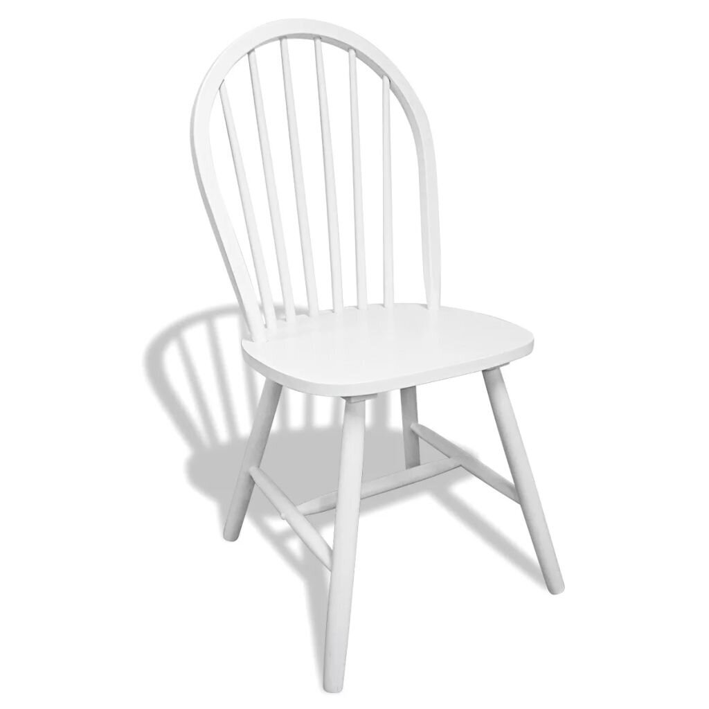 vidaXL Ruokapöydän tuolit 4 kpl valkoinen täysi kumipuu hinta ja tiedot | Ruokapöydän tuolit | hobbyhall.fi