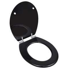 vidaXL WC-istuimet soft-close kansilla 2 kpl MDF musta hinta ja tiedot | WC-istuimen lisätarvikkeet | hobbyhall.fi