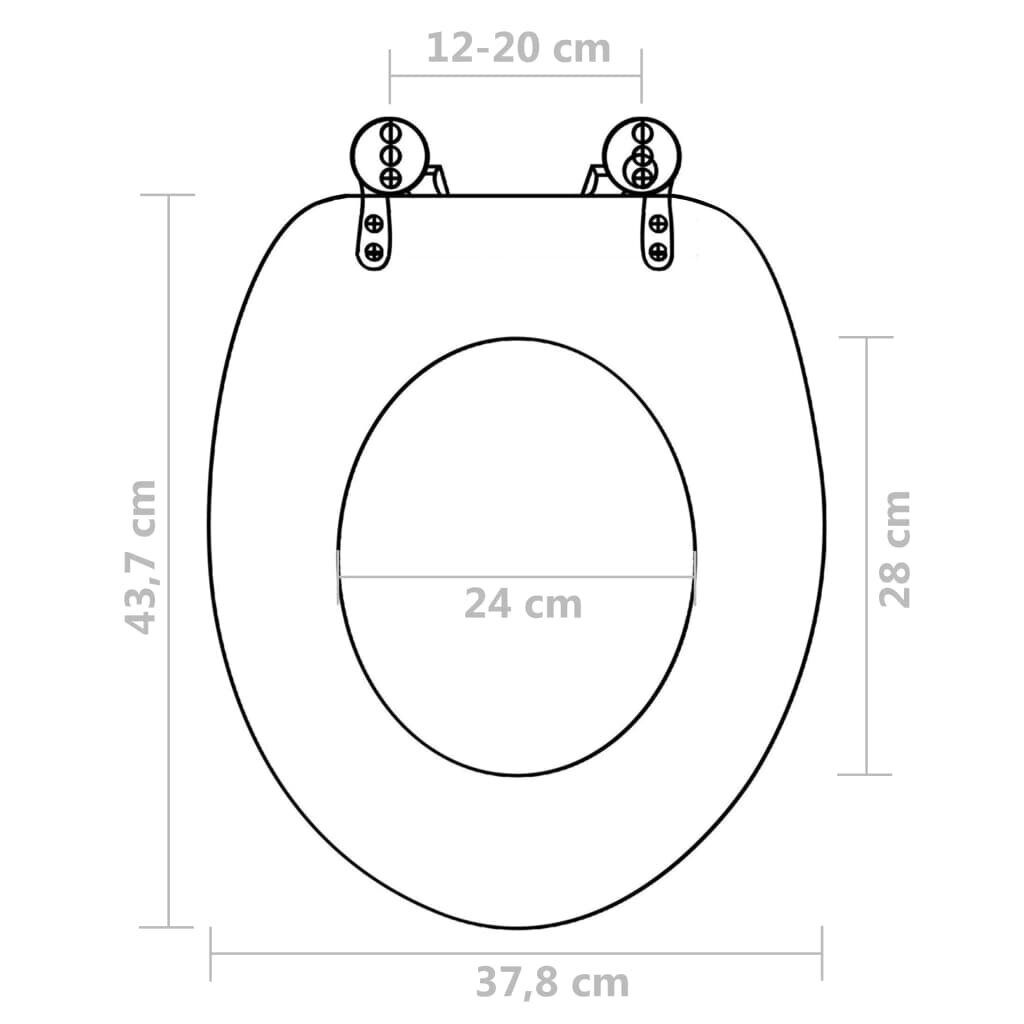 vidaXL WC-istuimet hard-close kansilla 2 kpl MDF vesikuosi hinta ja tiedot | WC-istuimen lisätarvikkeet | hobbyhall.fi