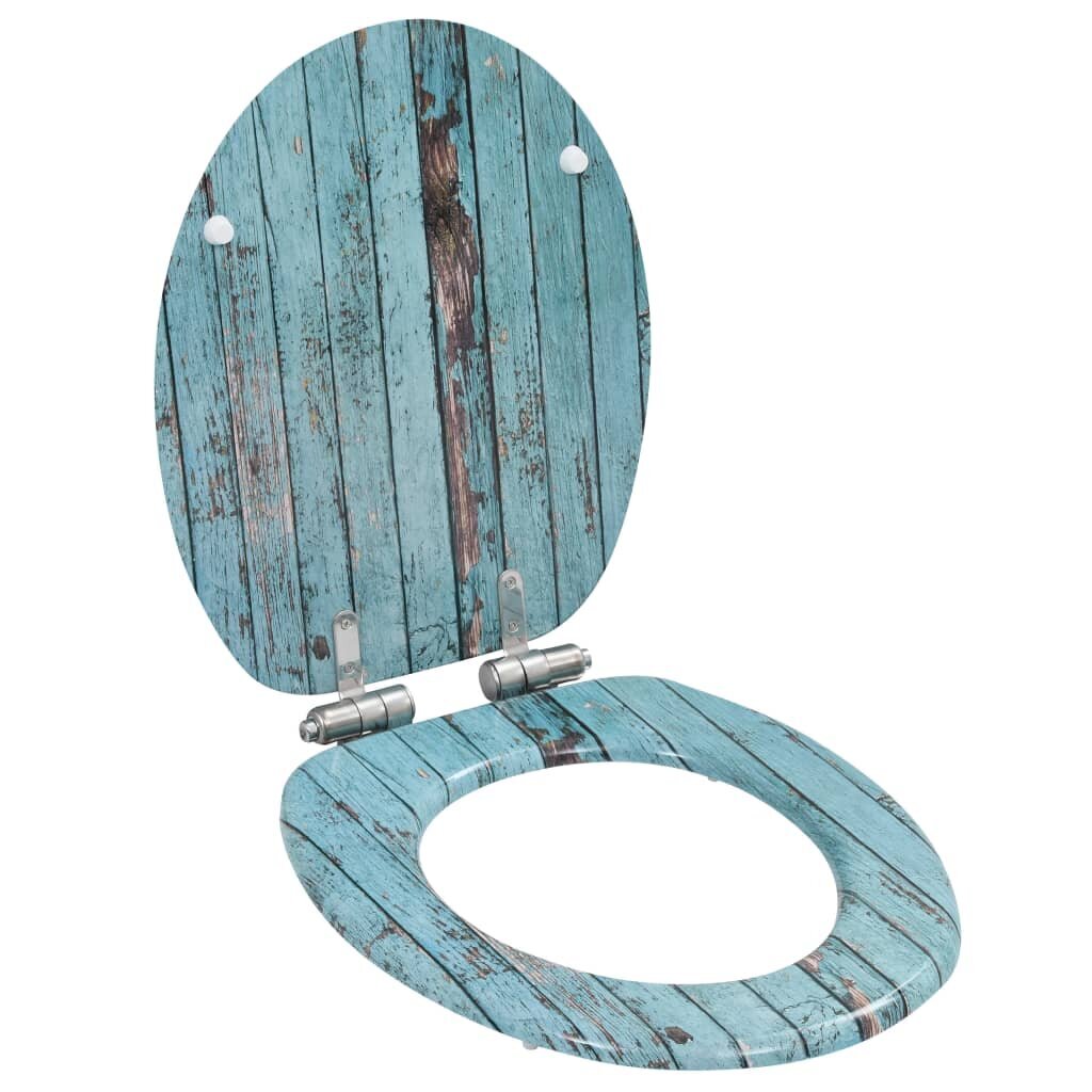 vidaXL WC-istuin 2 kpl soft close kansilla MDF vanha puu -kuosi hinta ja tiedot | WC-istuimen lisätarvikkeet | hobbyhall.fi