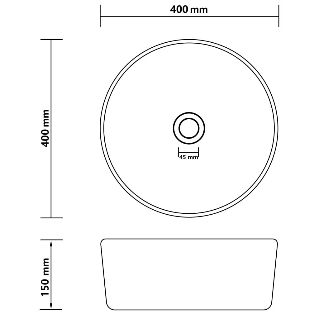 vidaXL Ylellinen pesuallas pyöreä matta tummansininen 40x15 cm keraami hinta ja tiedot | Pesualtaat | hobbyhall.fi