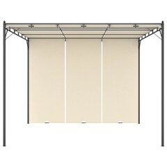 vidaXL Puutarhan huvimaja sivuverholla 3x3x2,25m cm kerma hinta ja tiedot | Puutarhapaviljongit | hobbyhall.fi