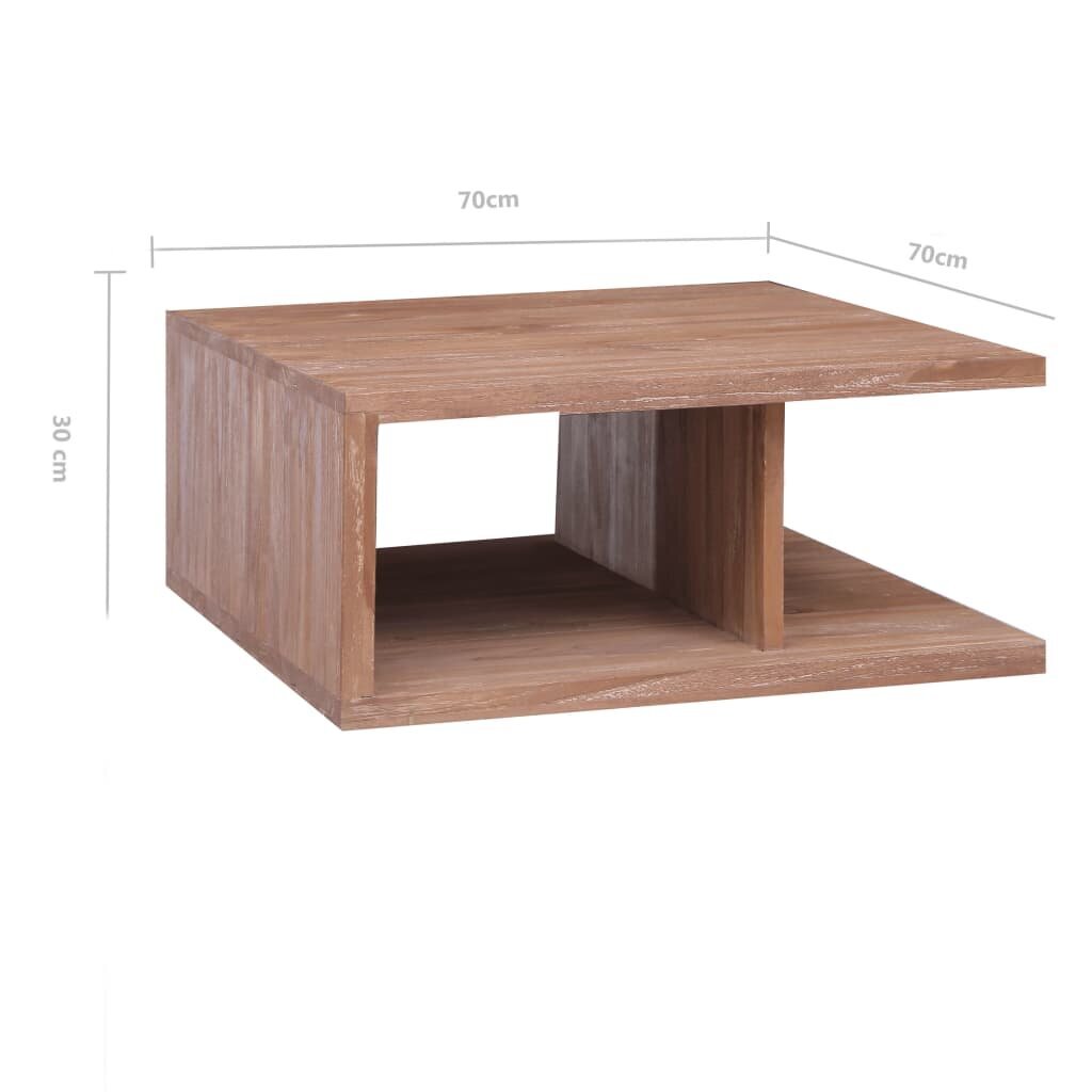 vidaXL Sohvapöytä 70x70x30 cm täysi tiikki hinta ja tiedot | Sohvapöydät | hobbyhall.fi