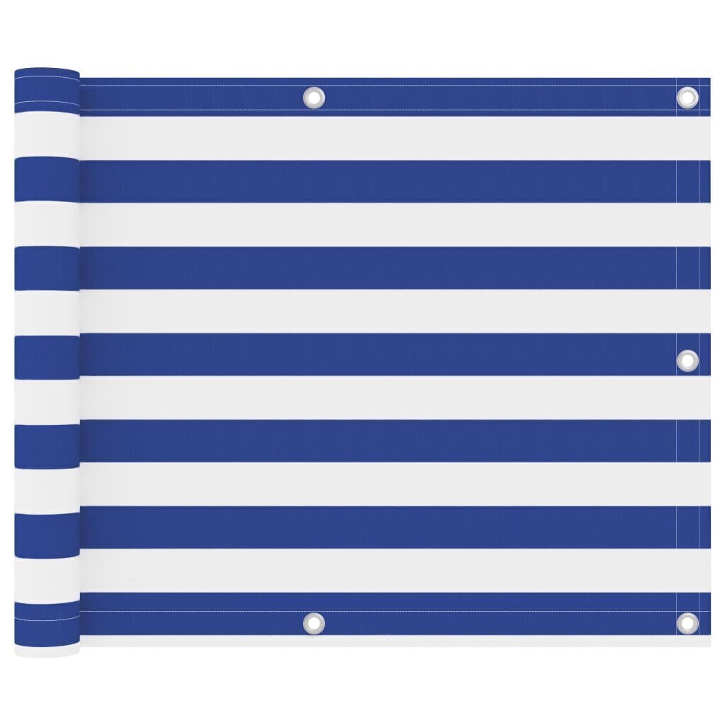 vidaXL Parvekkeen suoja sinivalkoinen 75x300 cm Oxford kangas hinta ja tiedot | Aurinkovarjot ja markiisit | hobbyhall.fi