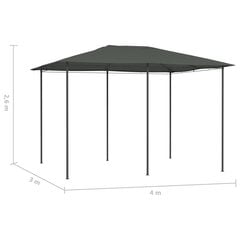 vidaXL Huvimaja 3x4x2,6 m antrasiitti 160 g/m² hinta ja tiedot | Puutarhapaviljongit | hobbyhall.fi