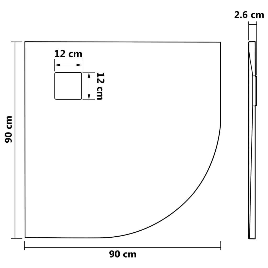 vidaXL Suihkualusta SMC ruskea 90x90 cm hinta ja tiedot | Suihkualtaat | hobbyhall.fi