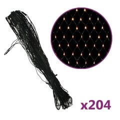 vidaXL Jouluvaloverkko lämmin valk. 3x2 m 204 LED-valoa ulos/sisälle hinta ja tiedot | Joulukoristeet | hobbyhall.fi