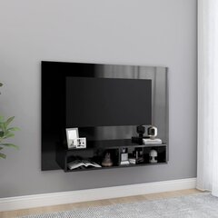 vidaXL TV-taso seinälle korkeakiilto musta 120x23,5x90 cm lastulevy hinta ja tiedot | TV-tasot | hobbyhall.fi