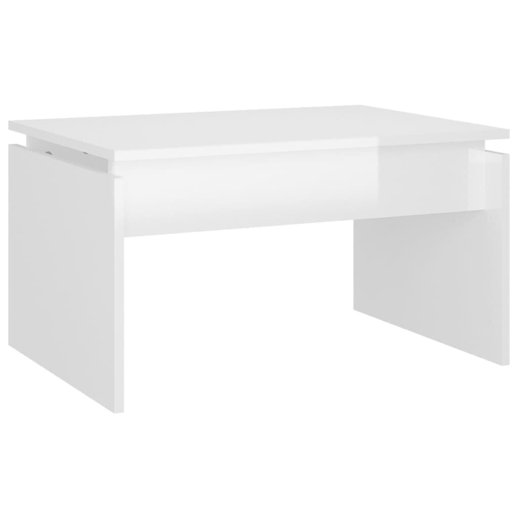 vidaXL Sohvapöytä korkeakiilto valkoinen 68x50x38 cm lastulevy hinta ja tiedot | Sohvapöydät | hobbyhall.fi