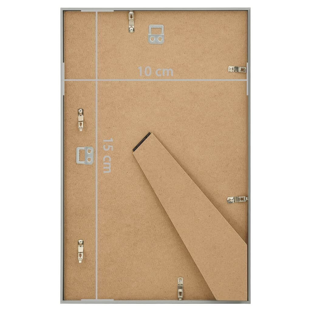 vidaXL Valokuvakehyskollaasi 3 kpl pöydälle hopea 10x15 cm MDF hinta ja tiedot | Valokuva-albumit -ja kehykset | hobbyhall.fi