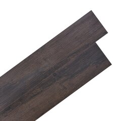vidaXL Itsekiinnittyvä PVC lattialankku 5,21 m² 2 mm tummanruskea hinta ja tiedot | Laminaatit | hobbyhall.fi