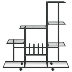 vidaXL Kukkateline renkailla 94,5x25x92,5 cm musta metalli hinta ja tiedot | Puutarhatyökalut | hobbyhall.fi