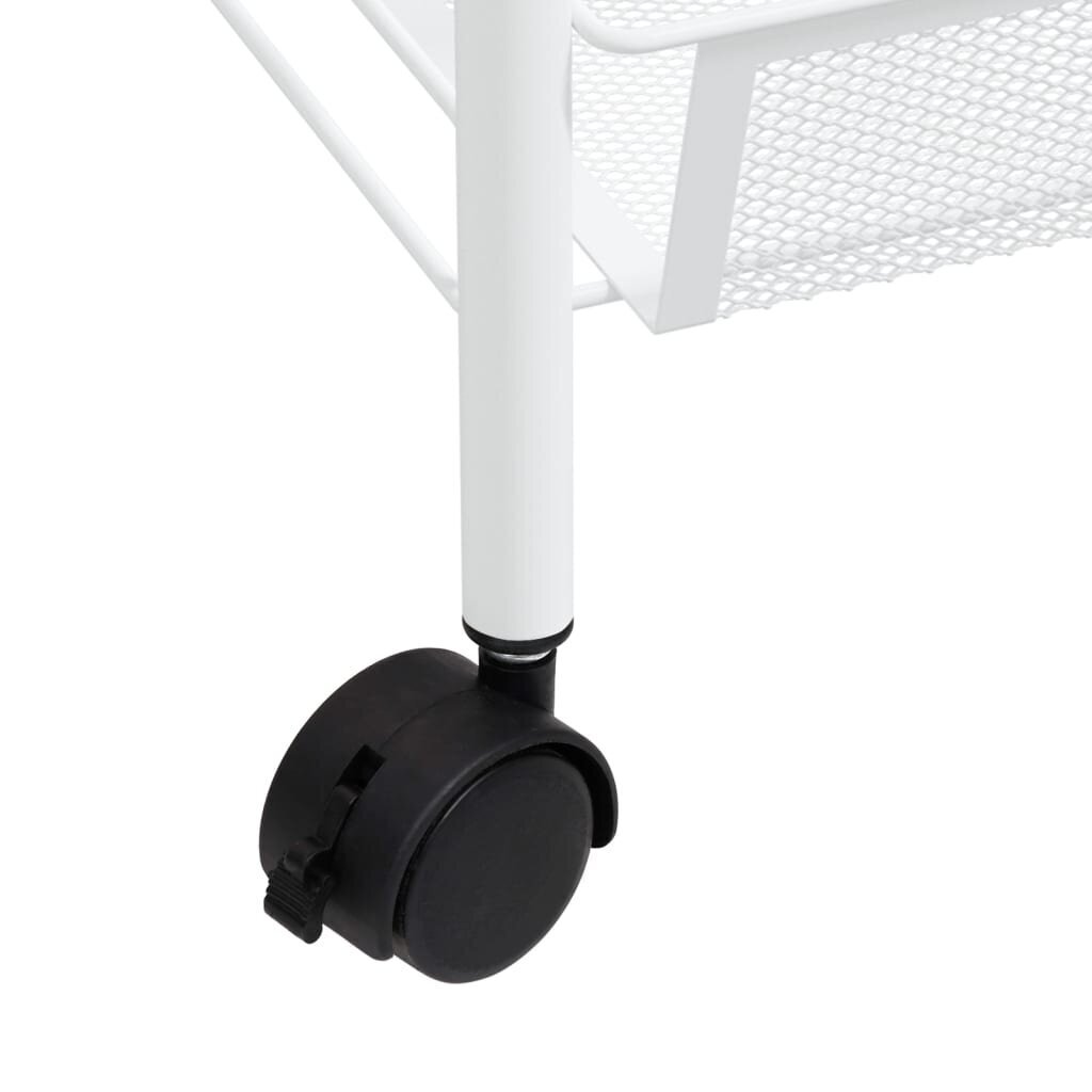 vidaXL 5-kerroksinen keittiövaunu valkoinen 46x26x105 cm rauta hinta ja tiedot | Ruokapöydät | hobbyhall.fi