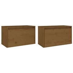 vidaXL Seinäkaapit 2 kpl hunajanruskea 60x30x35 cm täysi mänty hinta ja tiedot | Olohuoneen kaapit ja lipastot | hobbyhall.fi