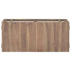 vidaXL Seinäkiinnitettävä kylpyhuoneen kaappi 90x39x40 cm täysi tiikki hinta ja tiedot | Kylpyhuonekaapit | hobbyhall.fi