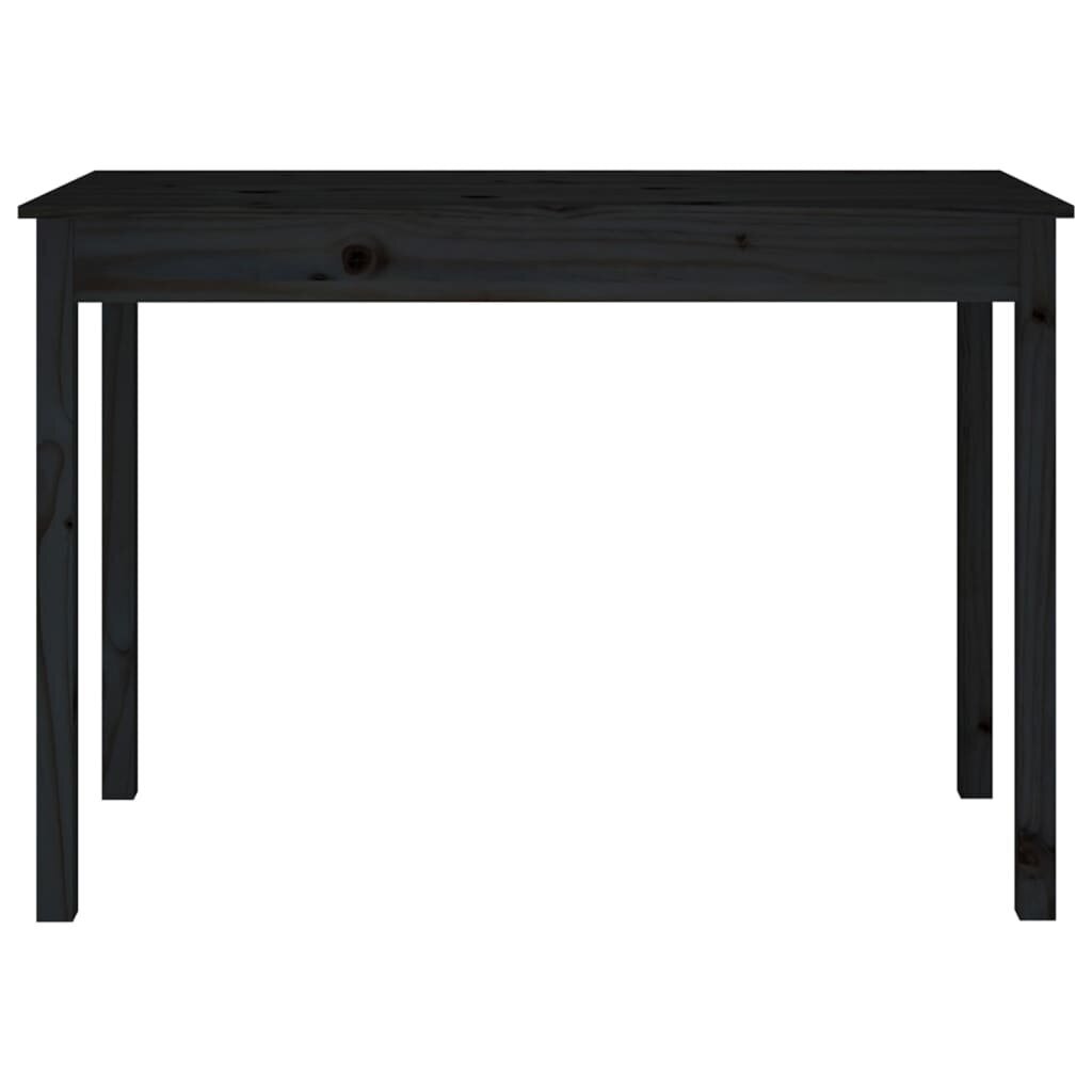 vidaXL Ruokapöytä musta 110x55x75 cm täysi mänty hinta ja tiedot | Ruokapöydät | hobbyhall.fi