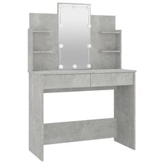 VidaXL Peilipöytä LED-valoilla betoninharmaa 96x40x142 cm hinta ja tiedot | Peilipöydät | hobbyhall.fi