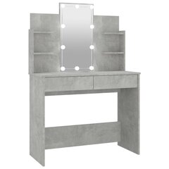VidaXL Peilipöytä LED-valoilla betoninharmaa 96x40x142 cm hinta ja tiedot | Peilipöydät | hobbyhall.fi