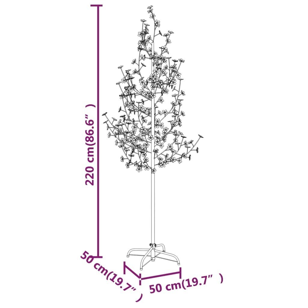 vidaXL Kirsikankukka LED-puu lämmin valkoinen 220 LED-valoa 220 cm hinta ja tiedot | Joulukoristeet | hobbyhall.fi