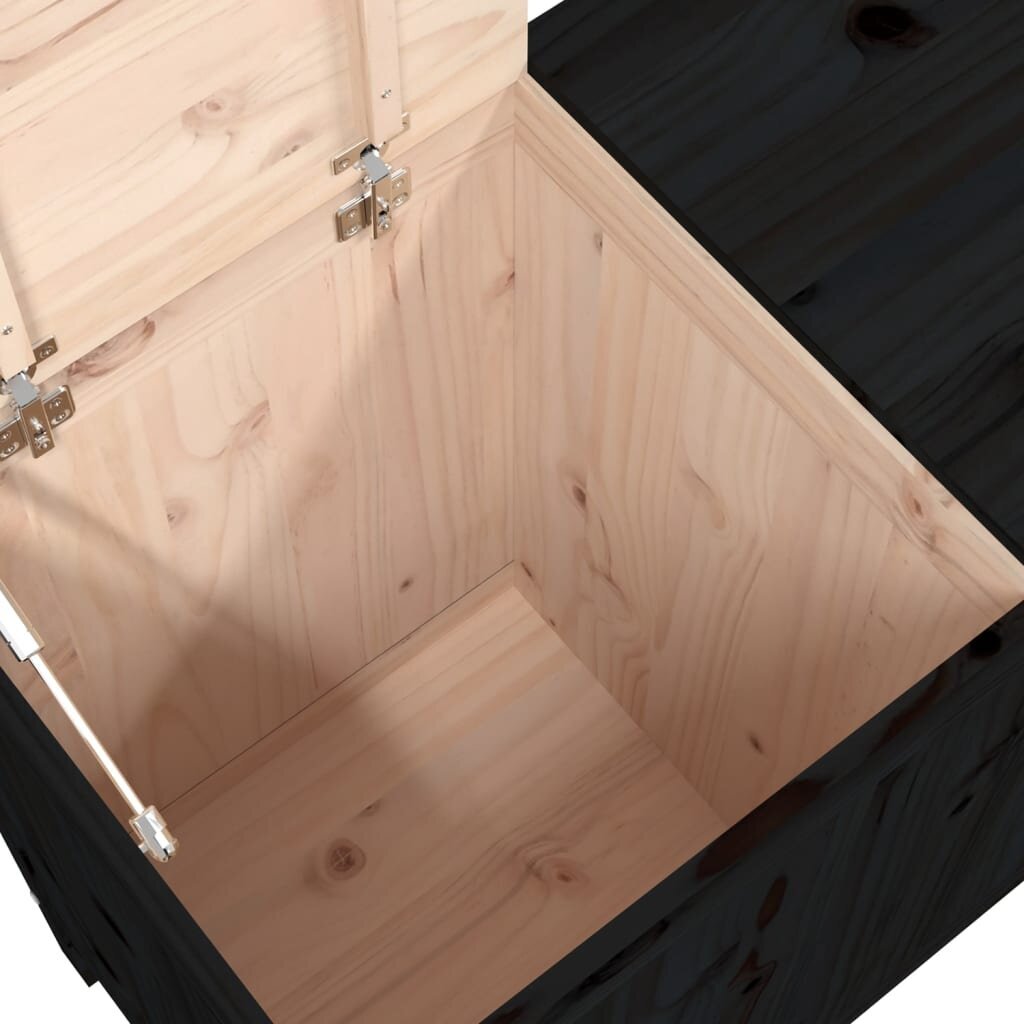 vidaXL Pyykkilaatikko musta 88,5x44x76 cm täysi mänty hinta ja tiedot | Kylpyhuoneen sisustus | hobbyhall.fi