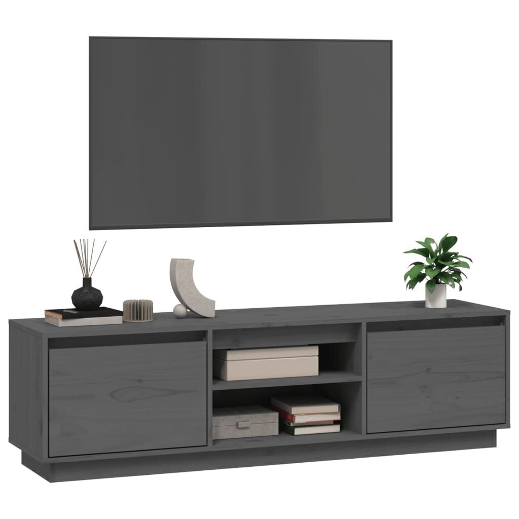 vidaXL TV-taso harmaa 140x35x40 cm täysi mänty hinta ja tiedot | TV-tasot | hobbyhall.fi