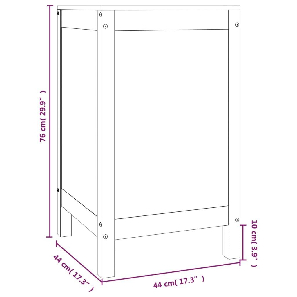 vidaXL Pyykkilaatikko hunajanruskea 44x44x76 cm täysi mänty hinta ja tiedot | Kylpyhuoneen sisustus | hobbyhall.fi
