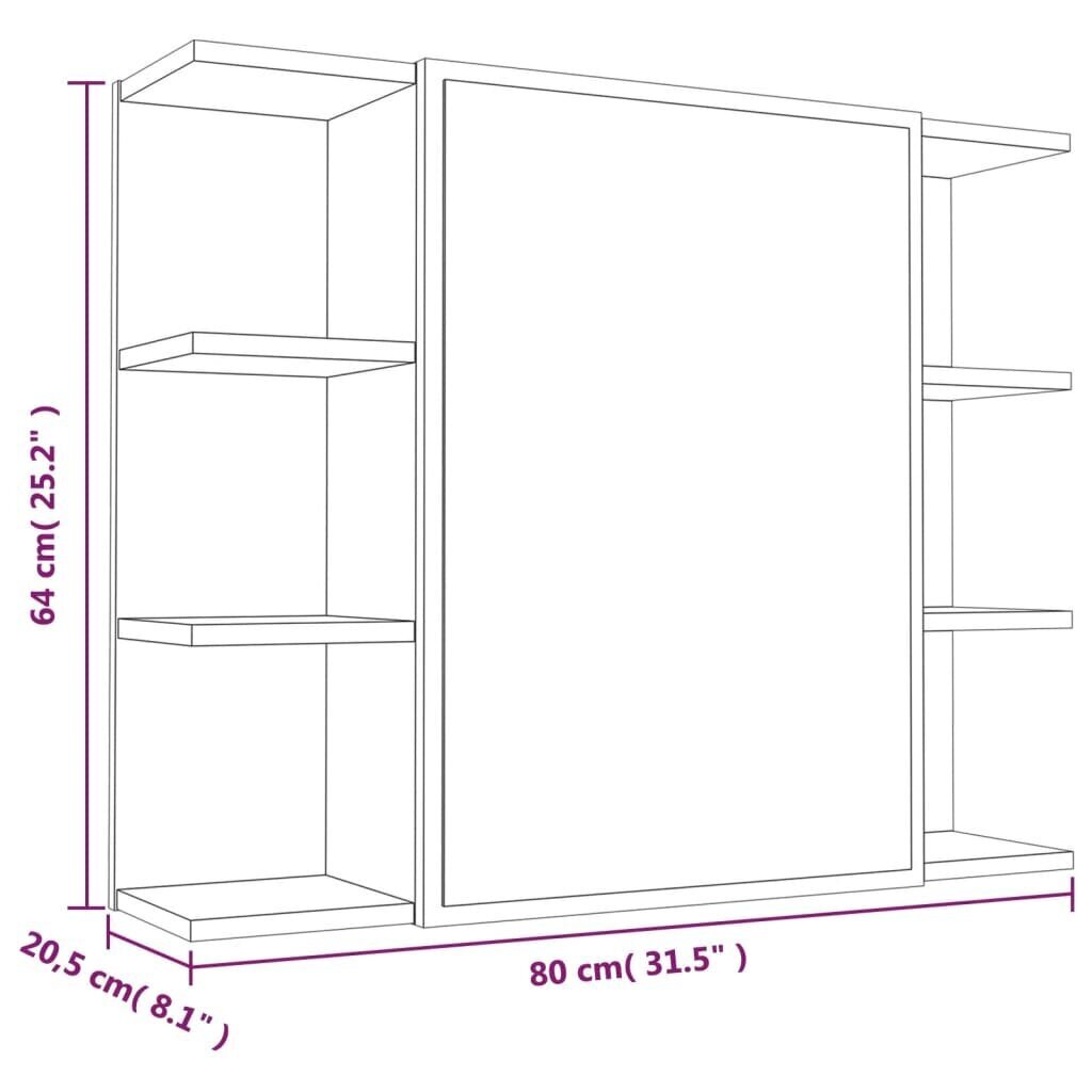 vidaXL 3-osainen Kylpyhuoneen kaappisarja savutammi tekninen puu hinta ja tiedot | Kylpyhuonekalusteet | hobbyhall.fi