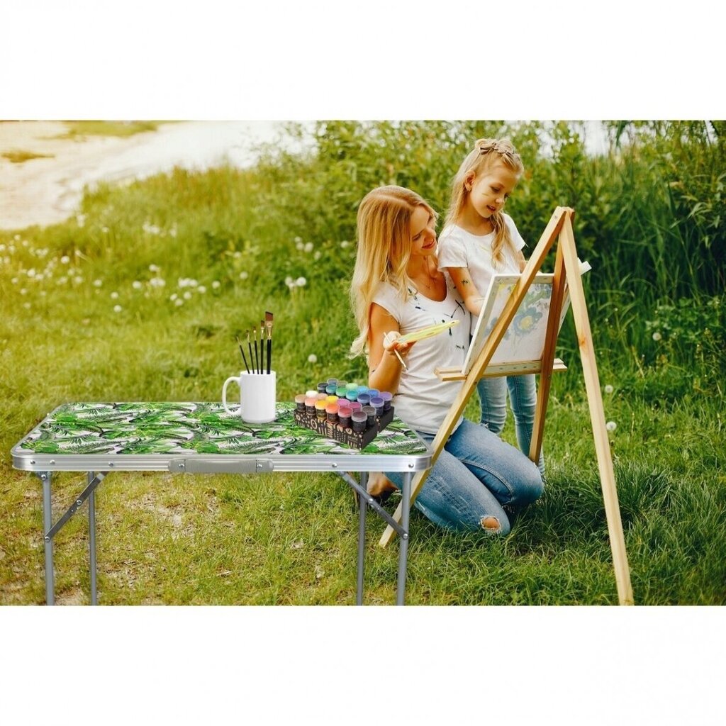 Taitettava piknikpöytä Flower 80x60cm hinta ja tiedot | Retkeilyvarusteet | hobbyhall.fi