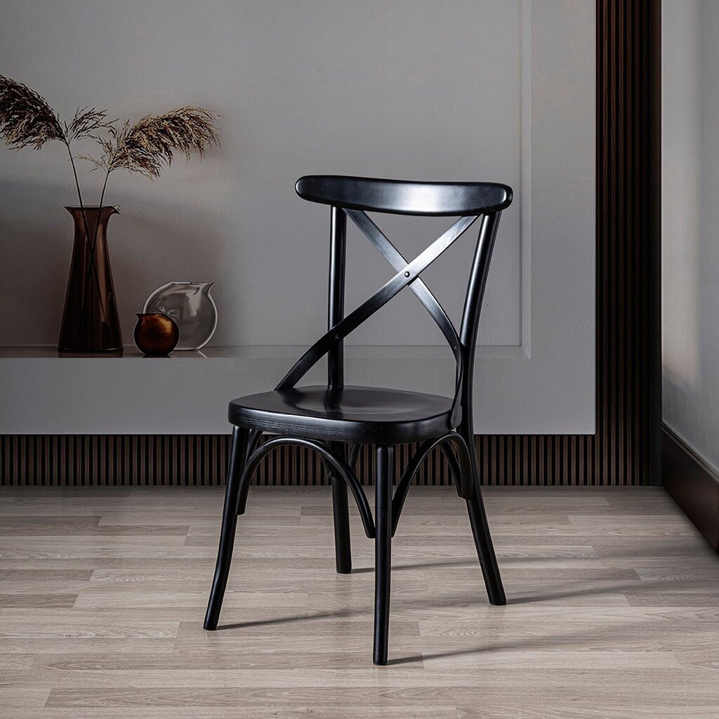 Ruokapöydän tuoli Kalune Design Albero 15, musta hinta ja tiedot | Ruokapöydän tuolit | hobbyhall.fi