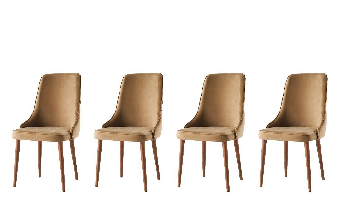 4 tuolin setti Kalune Design Seyhan, ruskea hinta ja tiedot | Ruokapöydän tuolit | hobbyhall.fi